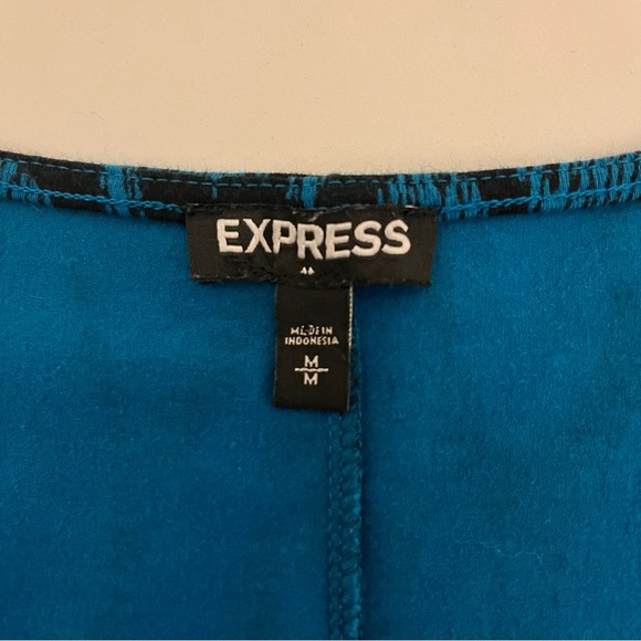 Express Blue/Black Pattern Dress - Picture 5 of 7